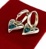052 Kolczyki złote pozłacane 14k wiszące Austrian Crystal serce